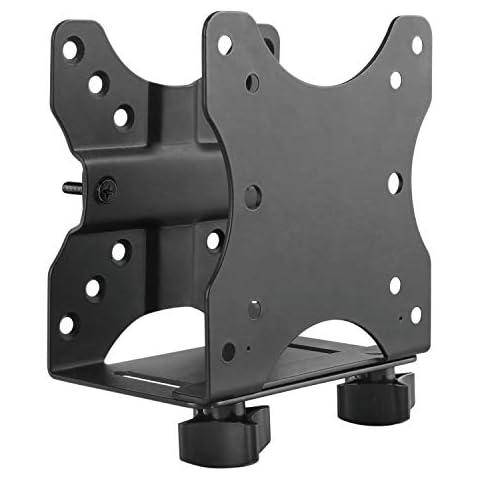 RICOO Thin-Client mount TRH-01 Bracket compatible with Intel NUC & Mini PC Computer holder for Monitor Stand or Under desk attachment for mini desk-top VESA 75x75 100x100 Black Cover