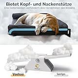 Veehoo Hundeliege Outdoor Kleine Hunde, Kühlendes Erhöhtes Hundebett mit abnehmbarem Bloster, Hundeliege Abwaschbar Hunde Reisebett, Schwarz 74 x 46 x 18cm