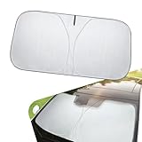 SLIMI 1 PC Car Windshield Sunshade, Sun Protection and UV Protection Front Windshield Visor,55.1 x 27.5' 0 Light-transmitting Insulation Cover, Universal for Car Front Window Sun Shield (Silver)