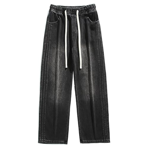 Jean jogging homme taille élastique avec poches et jambe large