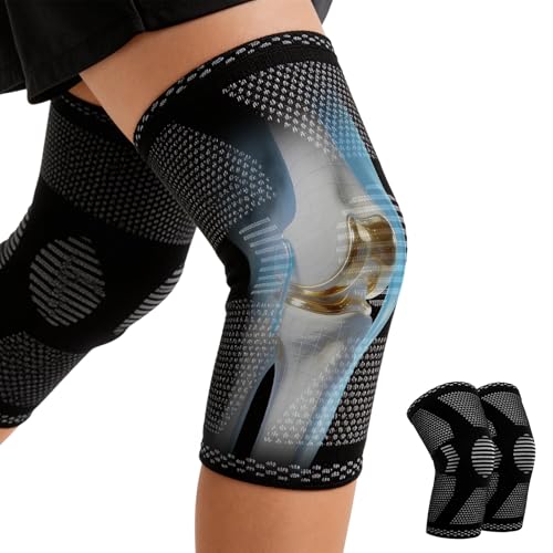 halercay Genouillère sport pour Homme et Femme,Maintien de Compression et Confort pour Genoux,Manchon De Compression Le Genou,Pour Running, Marche, Randonnée & Gym,Usage Quotidien(S)