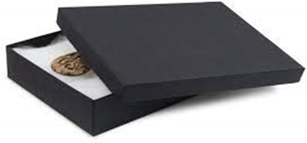 RJ Displays 15 Pack Cotton Matte Black Color Paper Cardboard Jewelry Boxes For Bracelets, Necklace Boxes, Watch & Small Gifts Box, Jewelry Gift Boxes Size 7" x 5" x 1-1/8" Inch (Matte Black)