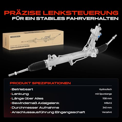 Frankberg Lenkgetriebe Servolenkgetriebe Hydraulisch für Linkslenker Kompatibel mit 5er E60 2.0L-4.8L 2001-2010 5er Touring E61 2.0L-4.8L 2004-2010 6er E63 E64 3.0L-4.8L 2004-2010 Replace# 8V513200CE