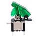 Twidec/3Pcs Rocker Toggle Switch 12V 20A Heavy Duty Racing Car Automative Auto SPST ON/Off Toggle Switch Green LED Illuminated 3Pin with Green Waterproof Safety Cover ASW-07DGGMZ