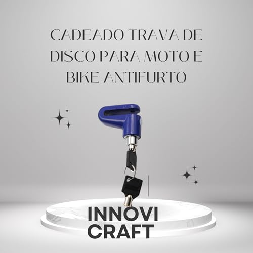 Cadeado Trava de disco para moto e bike antifurto INNOVI CRAFT (Azul)