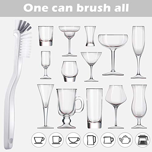 5 Piece Cleaning Dish Scrub Brush Kitchen Sink Bathroom Brushes, Household Pot Pan Dishwasher Edge Corners Grout Deep Cleaning Brush With Stiff Bristles (White And Black) #TOP2