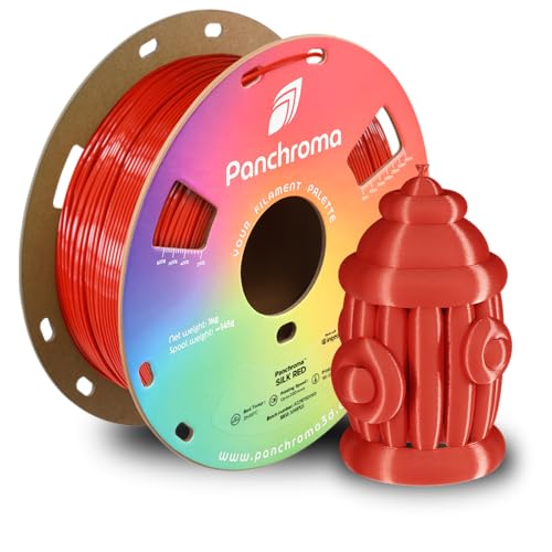 Image of Polymaker Panchroma Silk PLA Filament 1.75mm 1kg, Shiny Red, New and Improved Formula, Better Strength, Printing Speed and Clog-Free. Works in Most FDM and Multicolor 3D Printers.