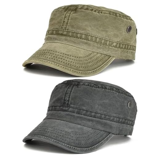 BABAHU Casquettes militaires en coton lavé Casquettes d'armée de cadet Design unique, taille unique