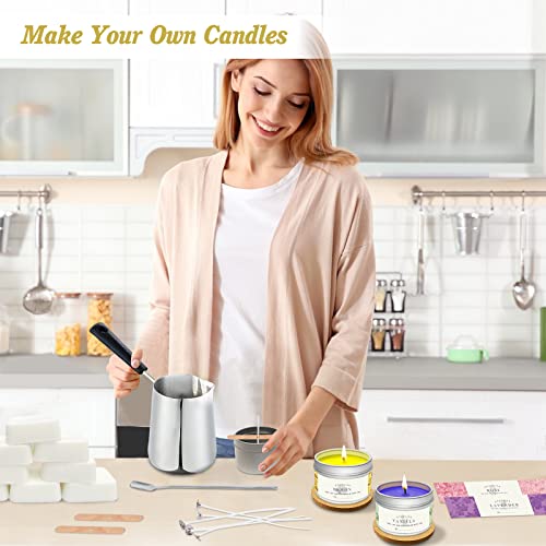 Complete Candle Making Kit For Adults Kids,Candle Making Supplies Include Soy Wax For Candle Making,Fragrance Oils Candle Wicks Dyes Jars Melting Pot,Diy Starter Scented Candle Making-Full Craft Kit #TOP4