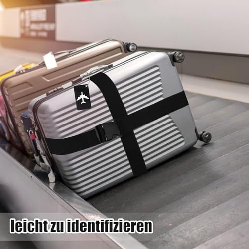Zestaw pasków i zawieszek do walizki, 4 sztuki pasków bagażowych z 4 sztukami zawieszek do bagażu, paski do walizki spersonalizowana identyfikacja do szybkiego rozpoznawania bagażu torby podróżnej