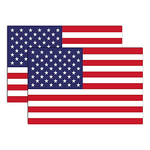GEEKBEAR National Flag Car Magnet (United States, 2 Pack) - Reflective Waterproof Durable Magnetic Sign - 6 x 4 in