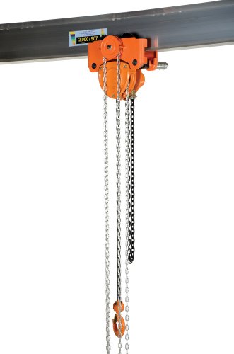 Vestil LOW-6G Steel Low Headroom Chain Hoist Gear Trolley 17 In. x 13-1/2 In. x 15 In. 6,000 Lb. Capacity Orange