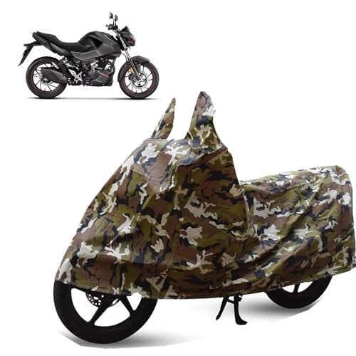 Image of Sulfar Bike Cover for Hero MotoCorp Hunk 160R (Sports Naked) | Waterproof, Dustproof & UV Protected | All Weather Two Wheeler Cover (Army Green) New 2026 Variants