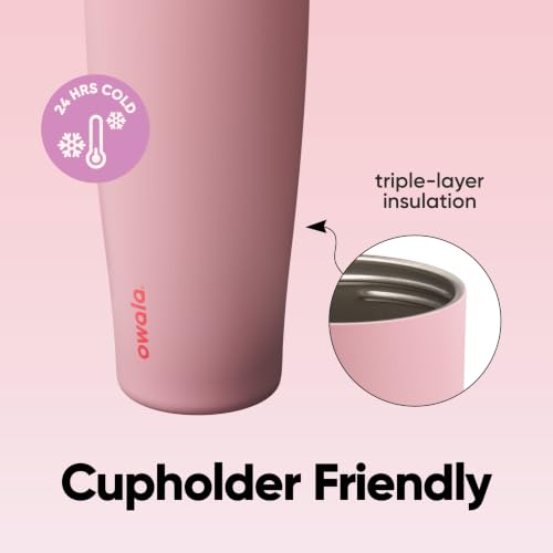 Image of Owala FreeSip Tumbler Stainless Steel Water Bottle 30 oz Angel Food Cake