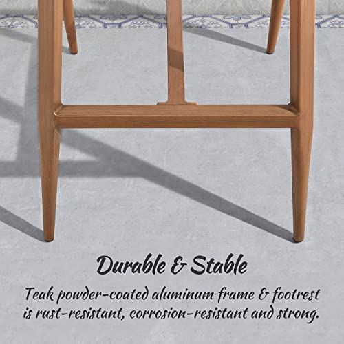 Purple Leaf Counter Height Bar Stools Set Of 4 Rattan Chair Boho Wicker Metal Counter Stools With Back And Footrest Patio Seating Modern Garden Pool Outdoor Barstools #TOP7
