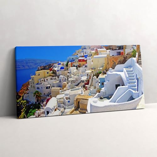 Tableau Grèce Santorin 140x70cm | Image sur Toile Murale d'Art Grand Format