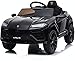 Mondial Toys Auto Macchina ELETTRICA Per Bambini 12V LAMBORGHINI URUS con Sedile in Pelle Cintura di Sicurezza A 3 Punti Telecomando Nero