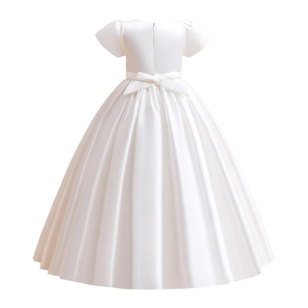 Lito Angels Vestido Largo de Fiesta para Niñas, 5-12 Años | Mangas abullonadas, Corpiño plisado, Falda larga en capas, Boda, Cumpleaños, Comunión