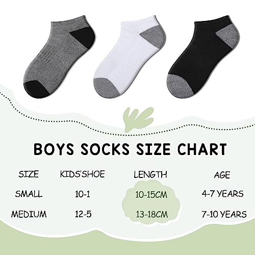 Comfoex 10 Pairs Boys Socks 4-6 6-8 8-10 Years Old Low Cut Ankle Athletic Socks For Kids Short Half Cushioned Socks thumb #4