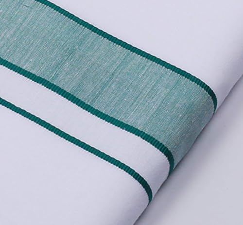 Cotton Dhotis for Men with Gold Zari Border | White Adjustable Dhoti with Pocket | Cotton Vesti Mundu (Grey, Single Layer / 4 Mulam)2