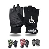 Fabriqué avec paume en véritable cuir et rembourrage en caoutchouc pour une meilleure prise en main et une meilleure protection lors de l'utilisation d'un fauteuil roulant