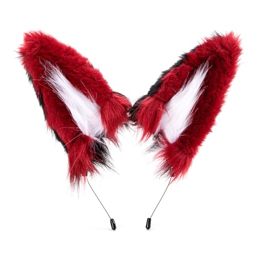 Serre-tête oreilles de loup confortable en peluche qui ne glisse pas pour fête