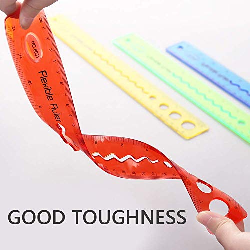 30CM12inch-Unbreakable-Clear-Rulers-Dual-Scale-Bendable-Flexible-Rubber-Rulers-Transparent-Shatterproof-Straight-Plastic-Ruler820CM-Flexi-Folding-Rulers-SchoolClassroomOffice-KidsAdults4PCS