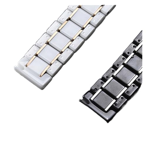 Bracelet de montre en céramique luxe noir blanc 21mm chic - 4