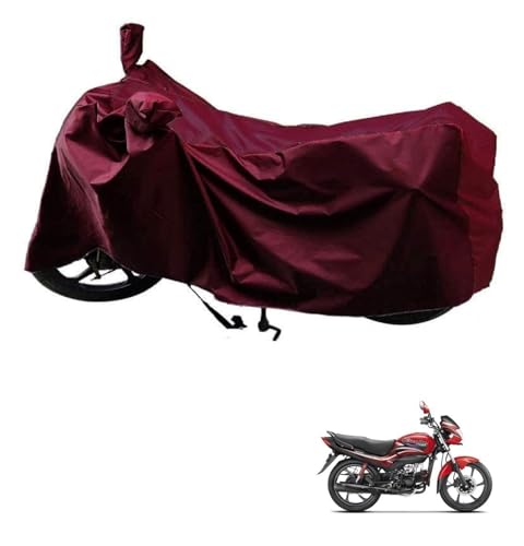 Image of Kozdiko Dust & Waterproof Bike Body Cover with Mirror Pockets (Wine Color) for Hero Passion Pro