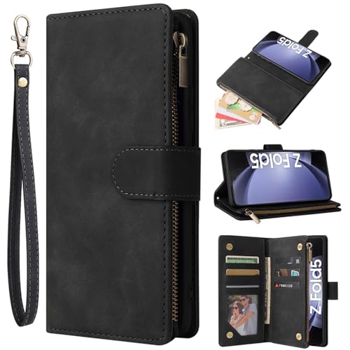 Housse cuir Galaxy Z Fold 5 Asuwish étui portefeuille haut de gamme magnétique