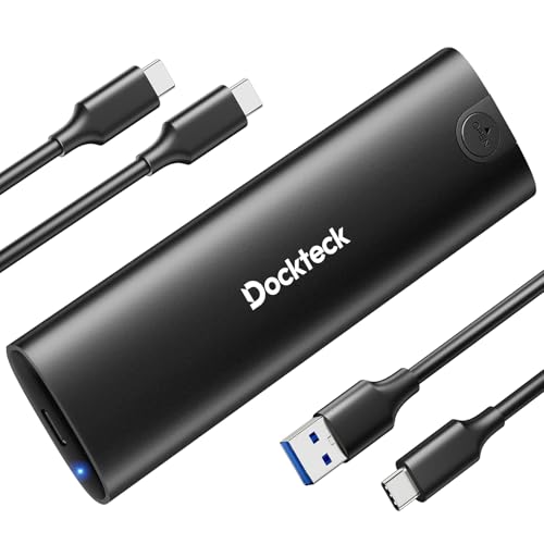 Image of dockteck M.2 NVMe SATA SSD Enclosure Tool-Free 10Gbps USB 3.2 Gen 2 External SSD Reader Case for SSDs 2230 /2242 /2260 /2280, Supports M-Key /B+M Key and UASP (Black)