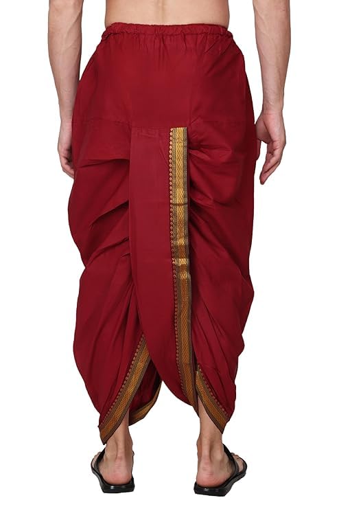 Men's Dhoti Pant Cotton Blend Traditional Ethnic Wear with Border Comfortable Wedding Casual Cultural Bottom Wear-picture-40