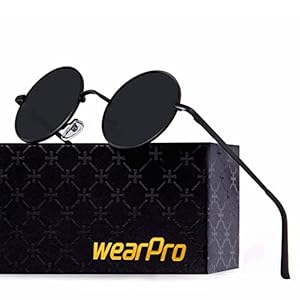 Sonnenbrille-Herren-Damen-Rund-Polarisiert Sonnenbrillen Runde Brille UV400 Schutz Retro Vintage Hippie Steampunk…