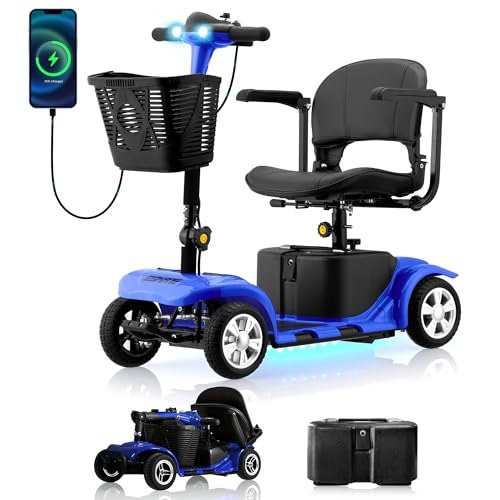 Lightweight 4-Wheel Foldable Mobility Scooter for Adults