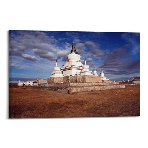 Temples anciens mongols poster paysage impression sur toile WIZIGM 40x60