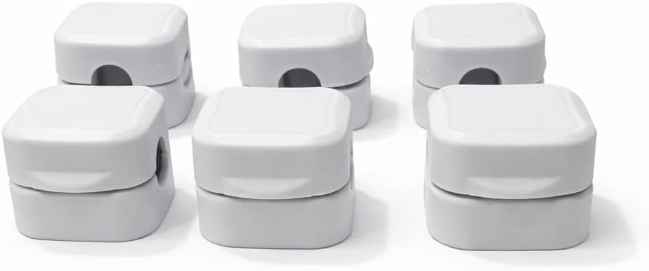 Cable Organizer Clips, Self Adhesive Cord Holder for Desk, Cable Management Clips for Office, Home, Desk Organization (6, Blanco)