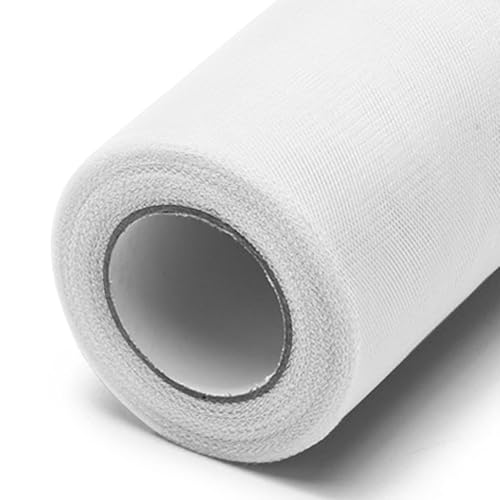 Rouleau de Tulle Blanc 30cmx91,5m, Tulle Mariage Voiture, Decoration Voiture Mariage, pour la Décoration de Bricolage, Tutu Jupe, Artisanat, Table...