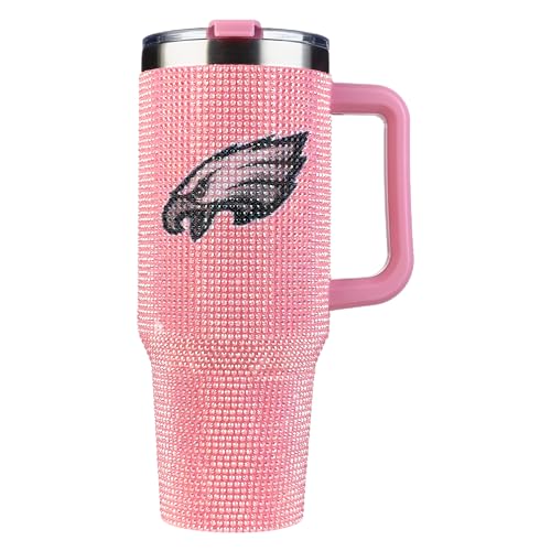 Image of The Memory Company Officially Licensed 40oz Pink Bling Game Day Tumbler, Philadelphia Eagles