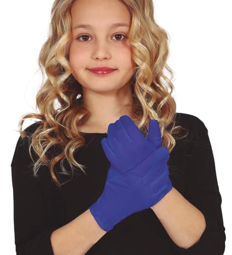 FIESTAS GUIRCA | Guanti Blu Bambini (17 cm) - Accessorio per Costume da Diavolo e Demone - Ideale per Halloween, Carnevale e Feste in Maschera - Unisex per Bambini - Blu