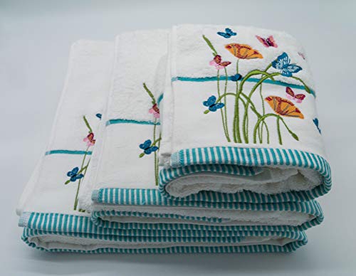 Lex's Linens Floral & Butterfly Embroidered Bath Towel - Image 5