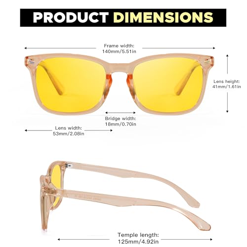 LVIOE 2 Pack Night Vision Glasses for Driving Women Men Yellow Glasses for Night Driving Anti Glare Polarized N80823