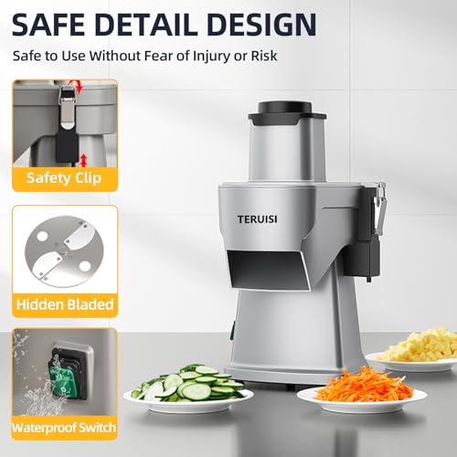 4-In-1 Electric Vegetable Chopper, 200W Vegetable Slicer Food Processor, Veggie Food Cutter With Slicing Shredding Dicing And Striping Function For Commercial Home Use