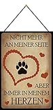 nostalgieschilder Qualität Made in Germany FS Nicht mehr an meiner Seite Aber Immer. Blechschild Schild gewölbt Metal Sign 20 x 30 cm mit Kordel