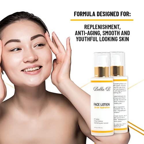 Bella B Face Lotion 3.4 Oz Bottle - Facial Glow - Pregnancy Skin Care - Pregnancy Face Moisturizer - Pregnancy Safe - Healthy Beauty - Natural Face Moisturizer - Natural Face Lotion #TOP3