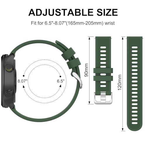 Image of Tobfit Straps Compatible with Garmin Vivoactive 5 /3,Venu Sq /Venu Watch Band for Women Men, 20mm Soft Silicone Sport Strap for Garmin Vivoactive 3 /5, Vivomove HR, Forerunner 245 /645 Music