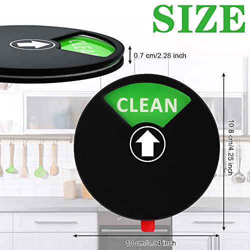 Kleemeiero Geschirrspüler Magnet Dirty Clean Empty Running Sign Dishwasher Magnet Clean Dirty Sign Magnet Spülmaschine Kitchen Geschirrspüler Kühlschrank Schilder zum Alle Geschirrspüler (Schwarz)