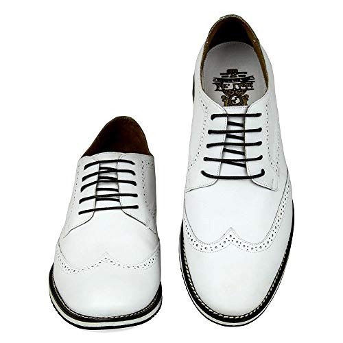 Sapato Casual Brogue Premium Couro Camurça Confort Social Mr Light cor:Branco;Tamanho:40
