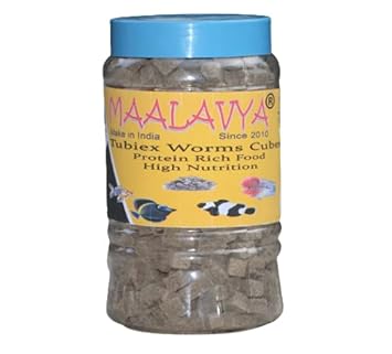 Maalavya Tubiex Worms Cubes ( Protein Rich Fish Feed ) ( High Nutrition Food ) 400 Grams