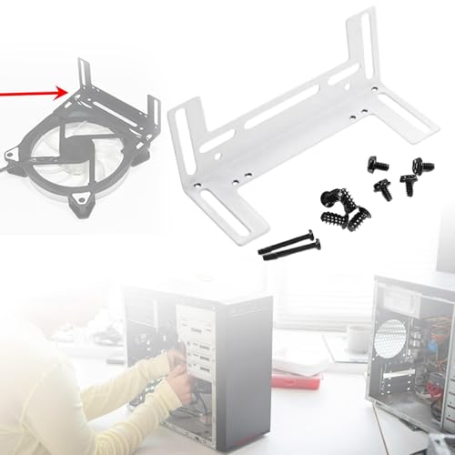 Soporte para radiador de refrigeración líquida para ventiladores de 120 mm, 90 mm y 80 mm, soporte de enfriamiento para CPU, blanco miniatura 4