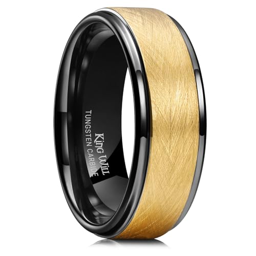 King Will Yellow Gold Tungsten Ring for Men Yellow Gold